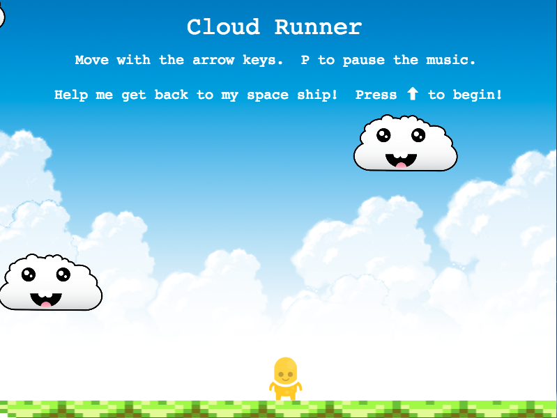 Cloud Runner Start Screen Preview